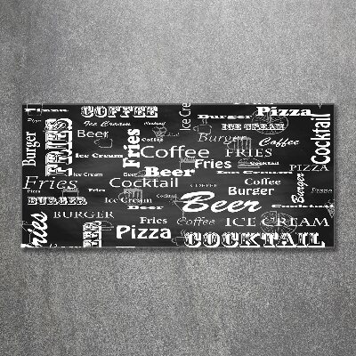 Quadro su vetro acrilico Menù del ristorante