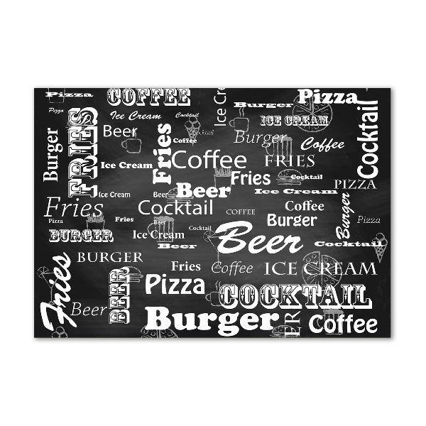 Quadro su vetro acrilico Menù del ristorante