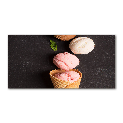 Quadro su vetro acrilico Gelato in un cono di cialda