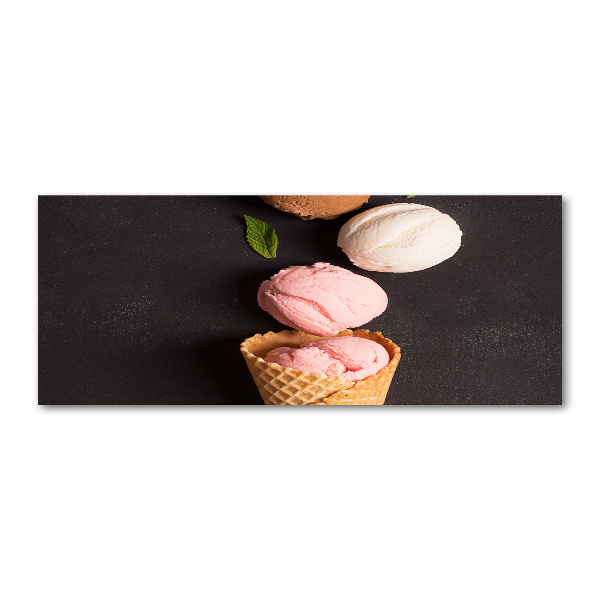 Quadro su vetro acrilico Gelato in un cono di cialda