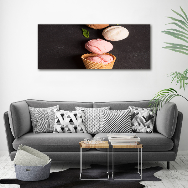 Quadro su vetro acrilico Gelato in un cono di cialda