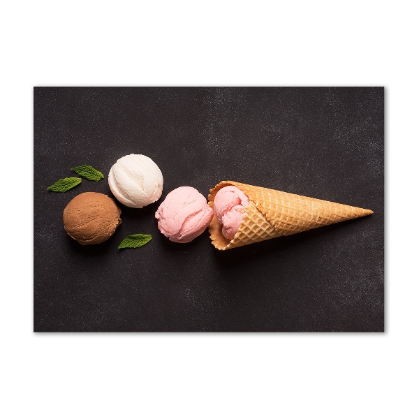 Quadro su vetro acrilico Gelato in un cono di cialda