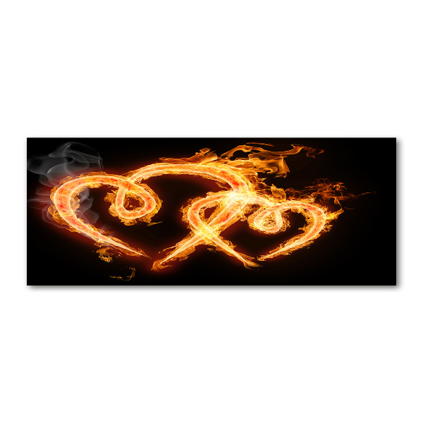 Quadro vetro acrilico Cuori di fuoco