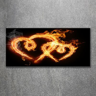 Quadro vetro acrilico Cuori di fuoco