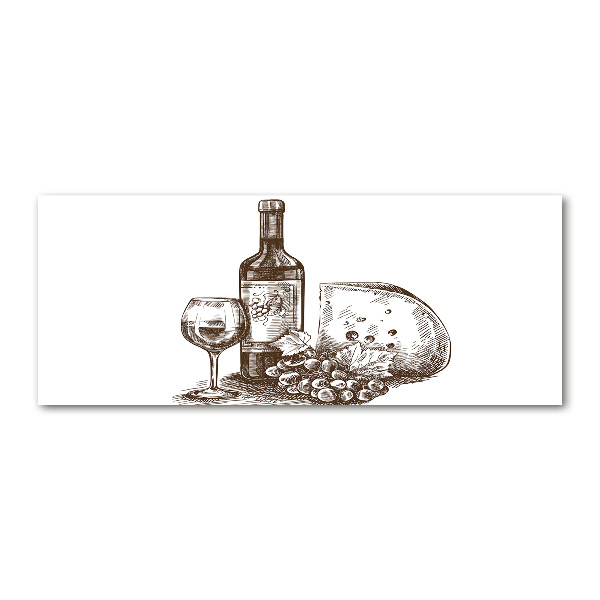 Quadro in vetro acrilico Vino e stuzzichini