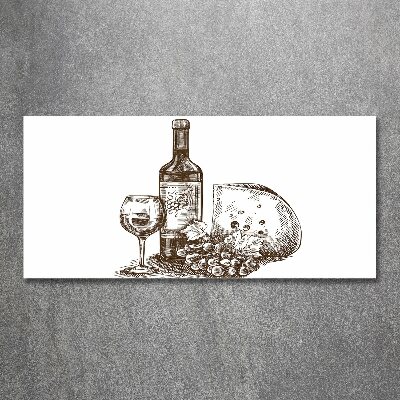 Quadro in vetro acrilico Vino e stuzzichini