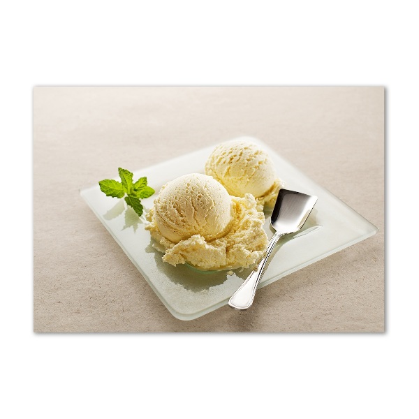 Quadro su vetro acrilico Gelato su un piatto