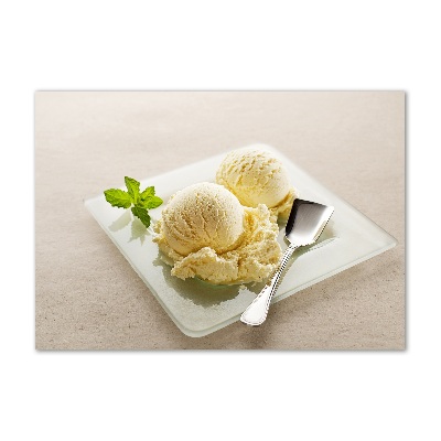Quadro su vetro acrilico Gelato su un piatto