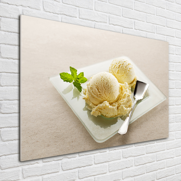 Quadro su vetro acrilico Gelato su un piatto