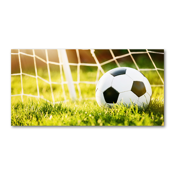 Quadro in vetro acrilico La palla è in porta