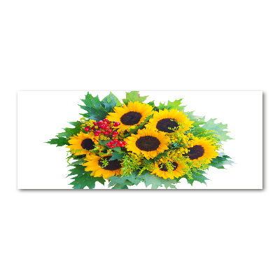 Quadro in vetro acrilico Un mazzo di girasoli