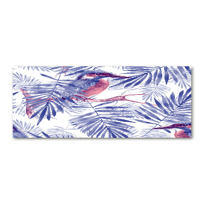 Quadro su vetro acrilico Piante e uccelli