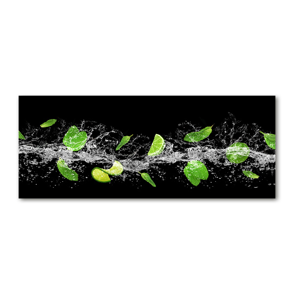 Quadro su vetro acrilico Lime con menta