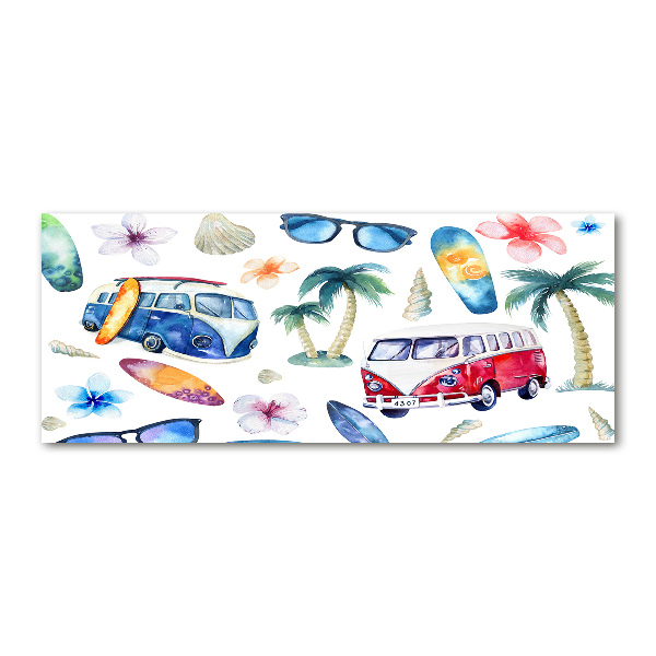 Quadro su vetro acrilico Simboli del surf