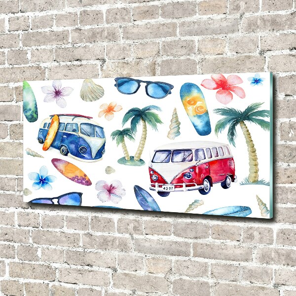 Quadro su vetro acrilico Simboli del surf