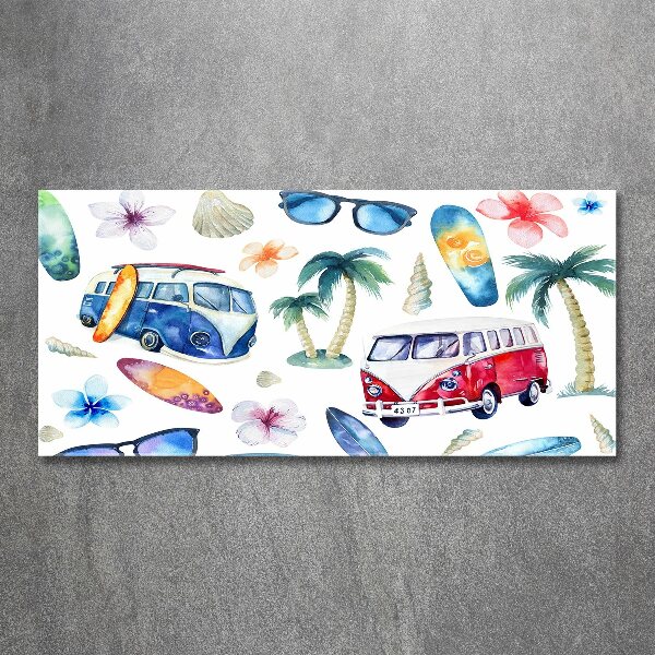 Quadro su vetro acrilico Simboli del surf