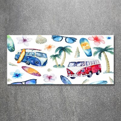 Quadro su vetro acrilico Simboli del surf