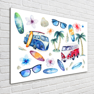 Quadro su vetro acrilico Simboli del surf