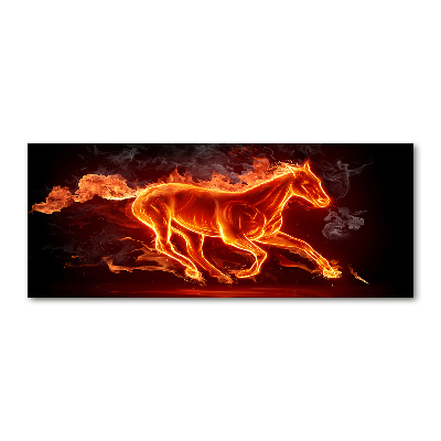 Quadro in vetro acrilico Cavallo in fiamme