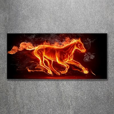 Quadro in vetro acrilico Cavallo in fiamme