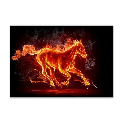 Quadro in vetro acrilico Cavallo in fiamme