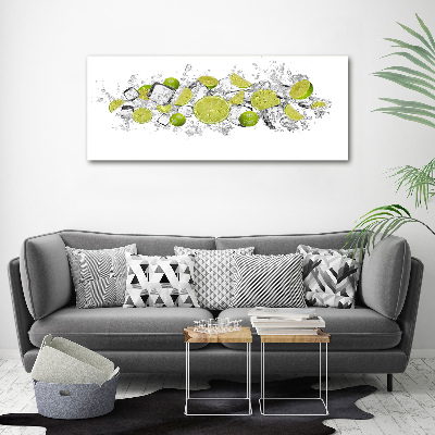 Quadro vetro acrilico Cubetti di ghiaccio al lime