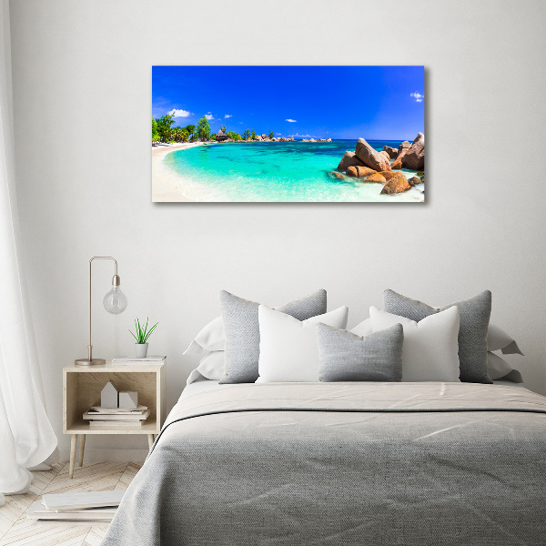 Quadro in vetro acrilico Spiaggia delle Seychelles