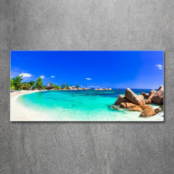 Quadro in vetro acrilico Spiaggia delle Seychelles