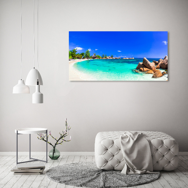 Quadro in vetro acrilico Spiaggia delle Seychelles