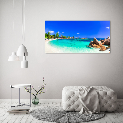 Quadro in vetro acrilico Spiaggia delle Seychelles