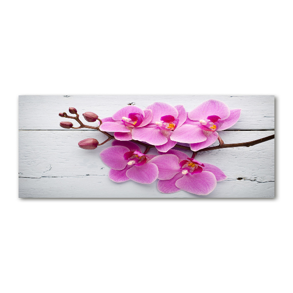 Quadro vetro acrilico Orchidea su legno