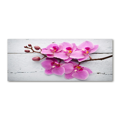 Quadro vetro acrilico Orchidea su legno