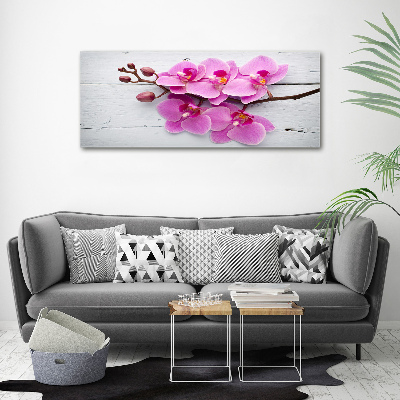 Quadro vetro acrilico Orchidea su legno