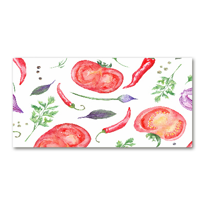 Quadro in vetro acrilico Pomodoro e spezie