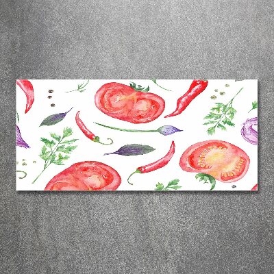 Quadro in vetro acrilico Pomodoro e spezie