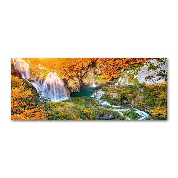 Quadro vetro acrilico Cascata in autunno