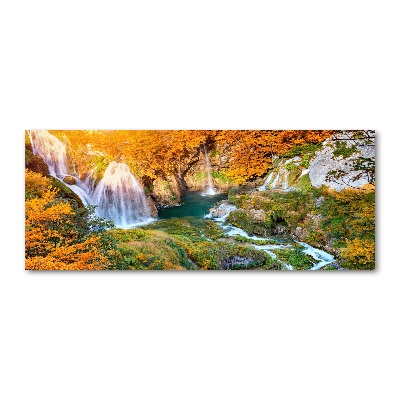 Quadro vetro acrilico Cascata in autunno