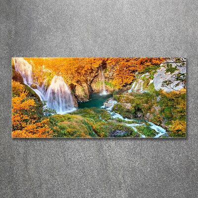 Quadro vetro acrilico Cascata in autunno