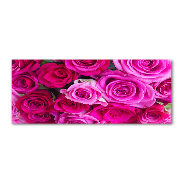 Quadro in vetro acrilico Bouquet di rose rosa