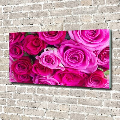 Quadro in vetro acrilico Bouquet di rose rosa