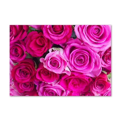 Quadro in vetro acrilico Bouquet di rose rosa