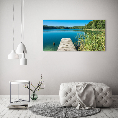 Quadro su vetro acrilico Molo sul lago