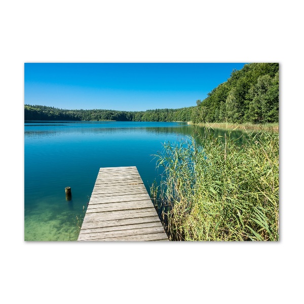 Quadro su vetro acrilico Molo sul lago