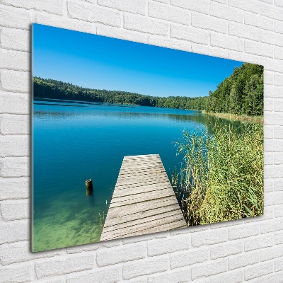 Quadro su vetro acrilico Molo sul lago