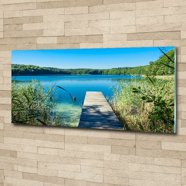 Quadro in vetro acrilico Molo sul lago