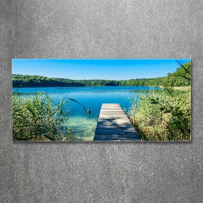 Quadro in vetro acrilico Molo sul lago