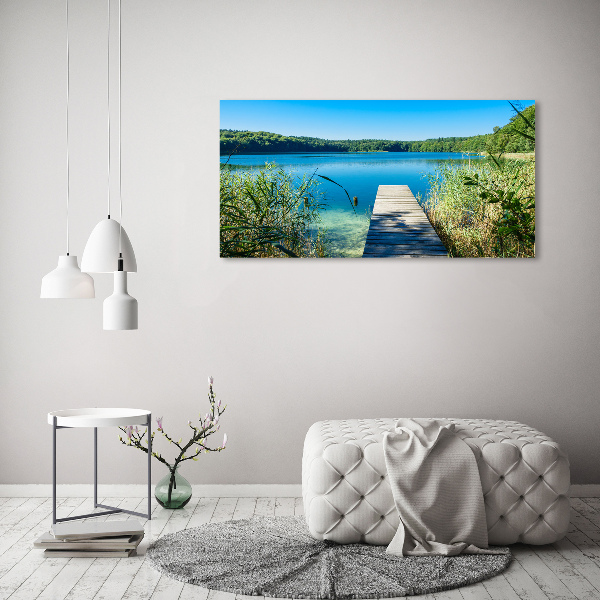 Quadro in vetro acrilico Molo sul lago