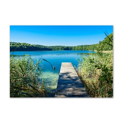Quadro in vetro acrilico Molo sul lago