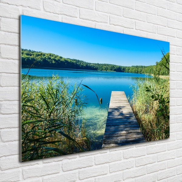 Quadro in vetro acrilico Molo sul lago
