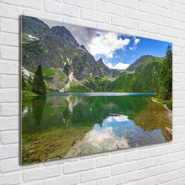 Quadro vetro acrilico L'occhio del mare dei Monti Tatra